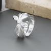 Bow Open Adjustable Ring for Women Silver Color Butterfly Knot Finger Ring Delicate Aesthetic Jewelry Gift for Daily Wear PartyGood product