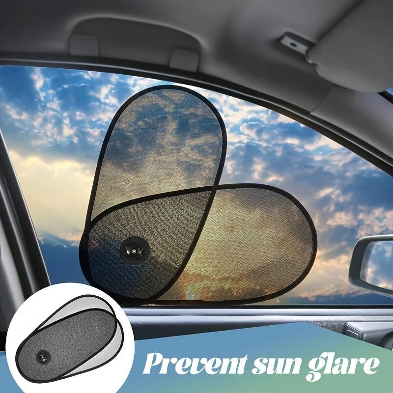 2Pc Rotatable Adjustable Window Sunshade - Blocks UV Rays, Reduces Glare, and Protects Windshield - Durable Polyamide Material