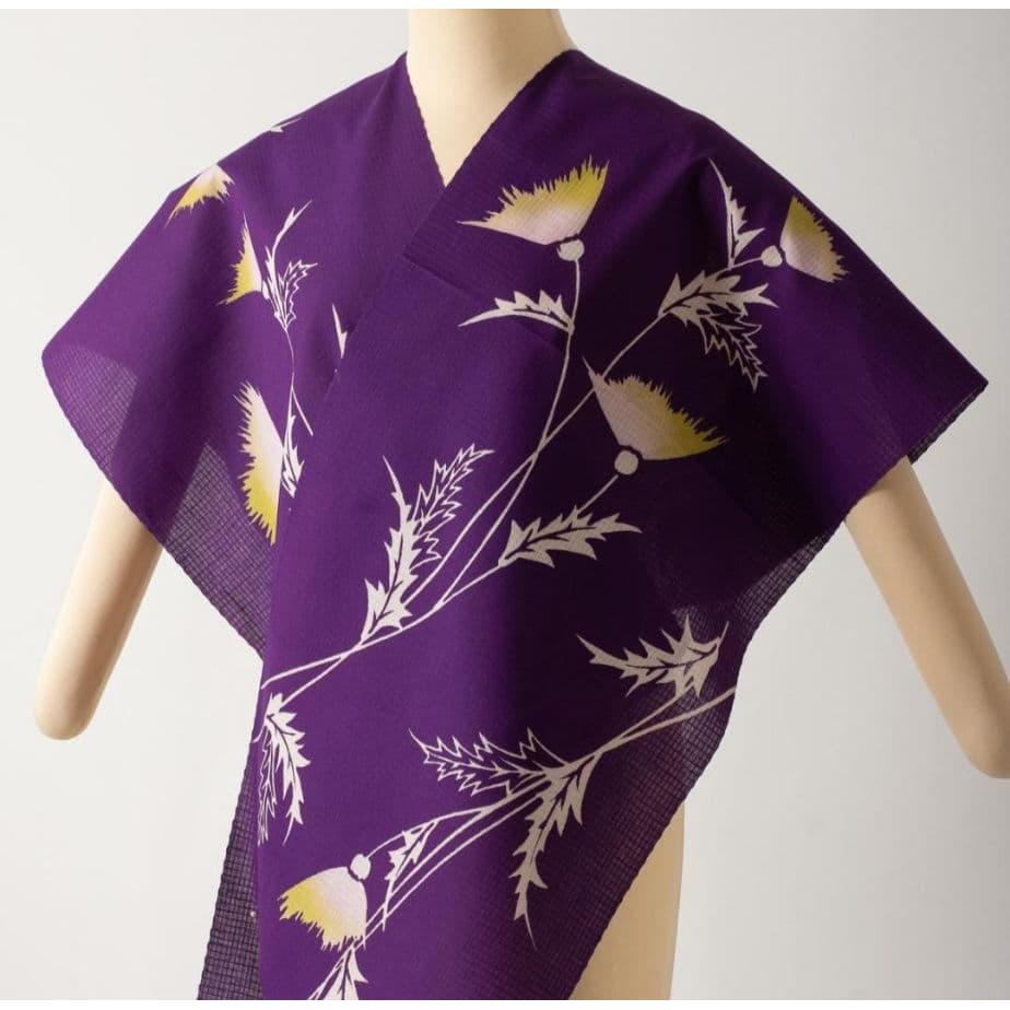 Used Final Price | Sansho | Yukan-dan | Tokyo Honzome Cotton Koubai Yukata Fabric & Ibiyagi Obi-dome