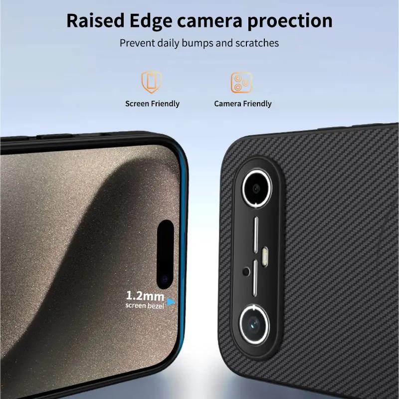 For Tecno Pova Slim G Carbon Fibre Wireless Charging Phone Case for Tecno Pova Slim Lens Camera Protection Cover Shell
