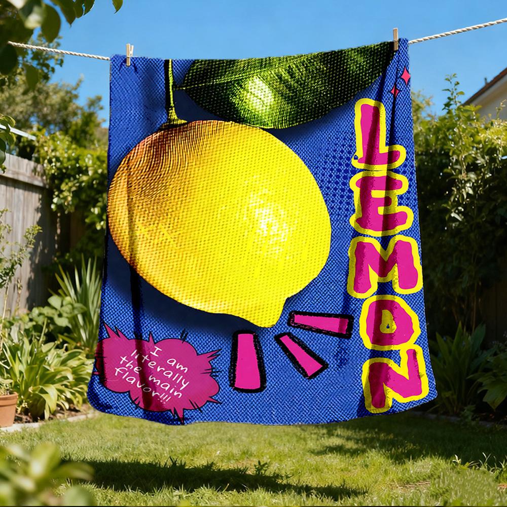 1pc Lemon Outdoor Blanket, Soft And Comfortable Blanket, Casual Warm Outdoor Blanket, Good Birthday Gift yy251201184