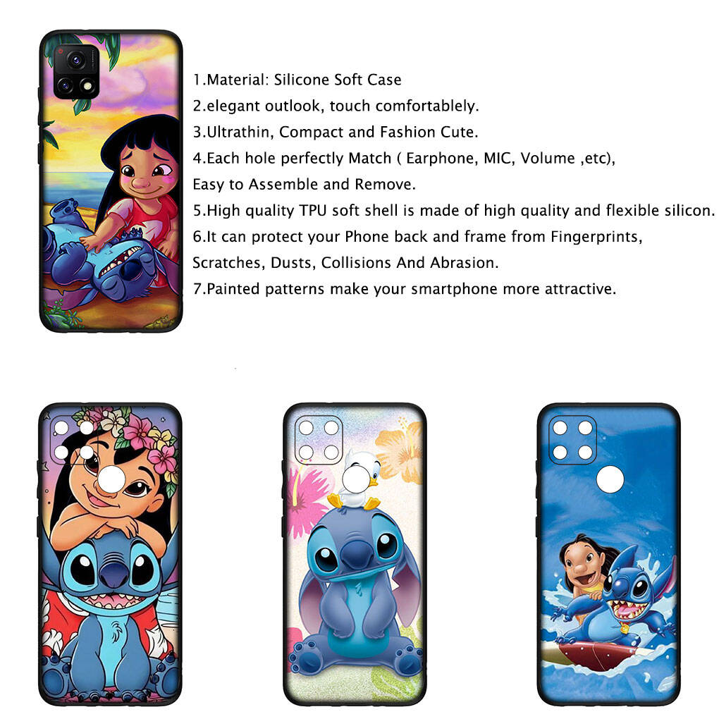 Cover for iPhone 17 16 15 Xiaomi Poco Redmi Note 14 13 12 11 Pro Max 9 16e Samsung Galaxy S25 S24 S23 OPPO Huawei Cute Lilo Cartoon Stitch Phone Case