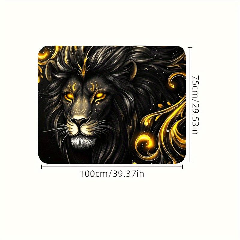 1Pcs Car Floor Mats Black Golden Lion Element Car Trunk Mat Anti Slip Cargo Liner Waterproof Storage Protector for SUV Sedan