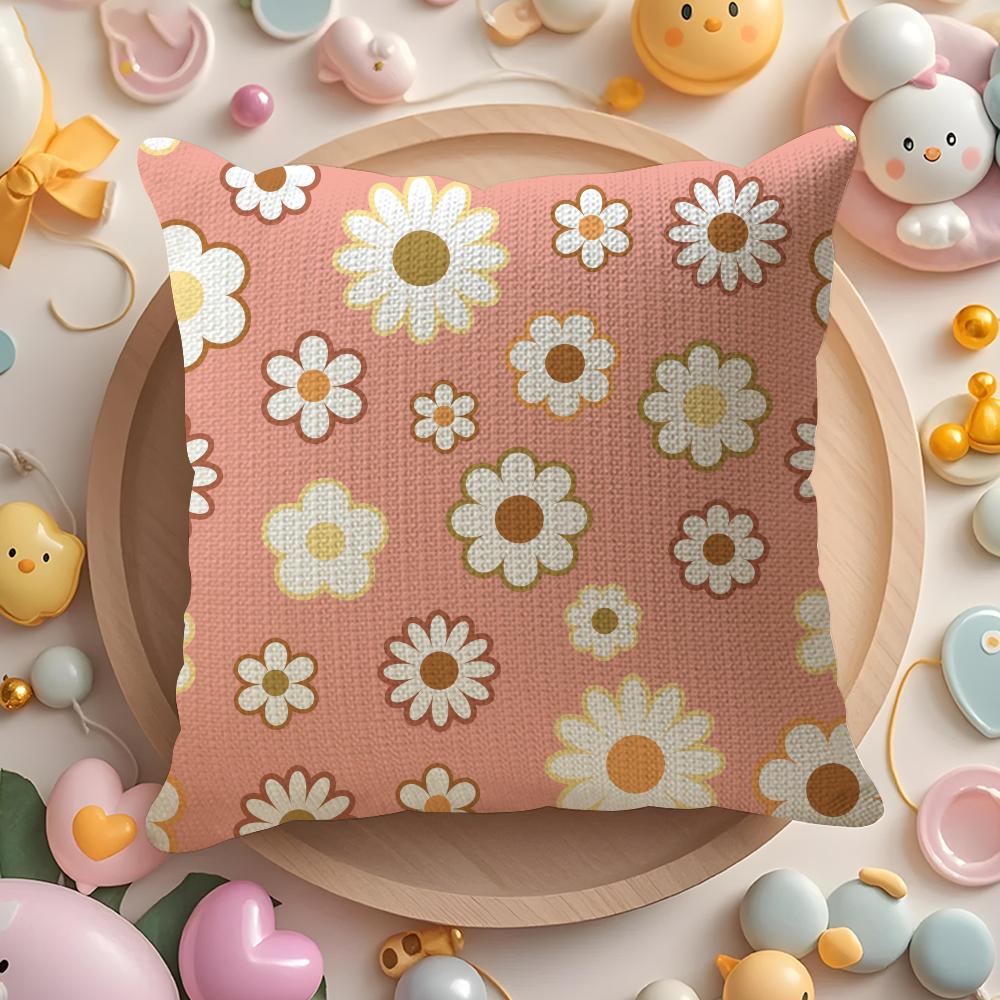Spring And Summer Floral Cushion Cover Soft Plush Throw Pillow Cover | Double-Sided Cushion Case | Sofa Bedroom Home Decor