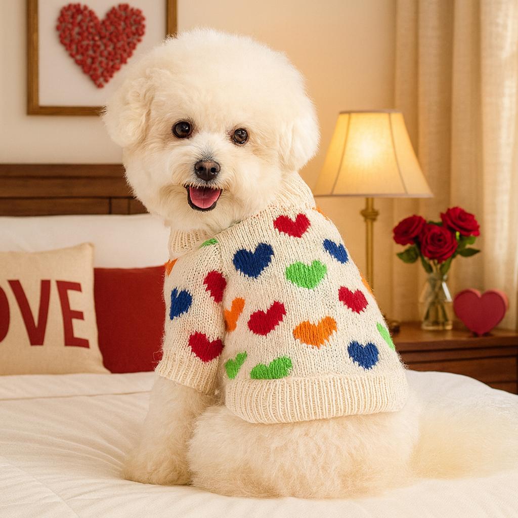 Pet circle, dog small dog clothes, cat clothing, autumn and winter Valentine's Day love collection