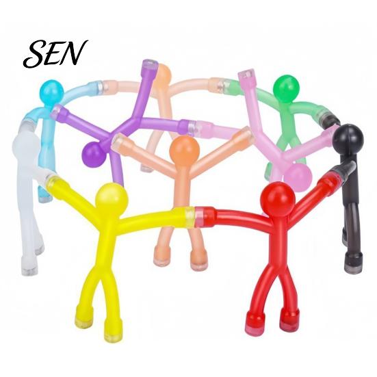 Magnetische Notizhalter Strichmännchen Fidget Spielzeug, Biegsamer Magnet Mehrfarbiger Streichmännchen Kühlschrank Einzigartige Geschenke für Kinder Fotohalter, Stressabbau