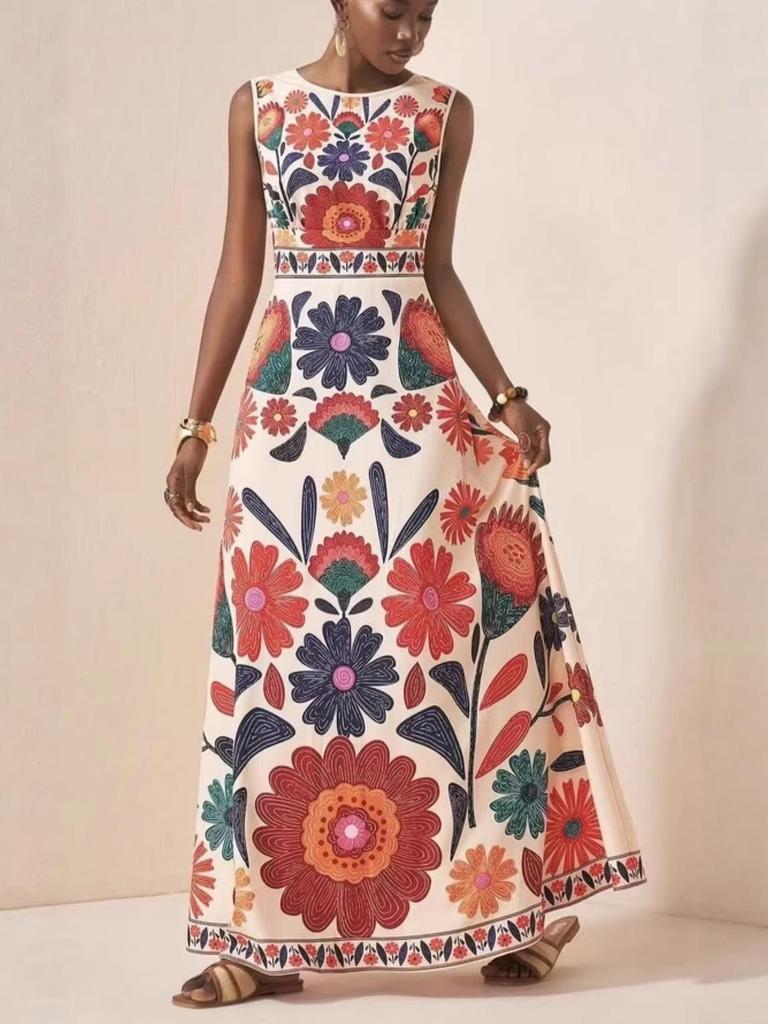 2026 European & American Women's Bohemian Sleeveless Summer Long Dress