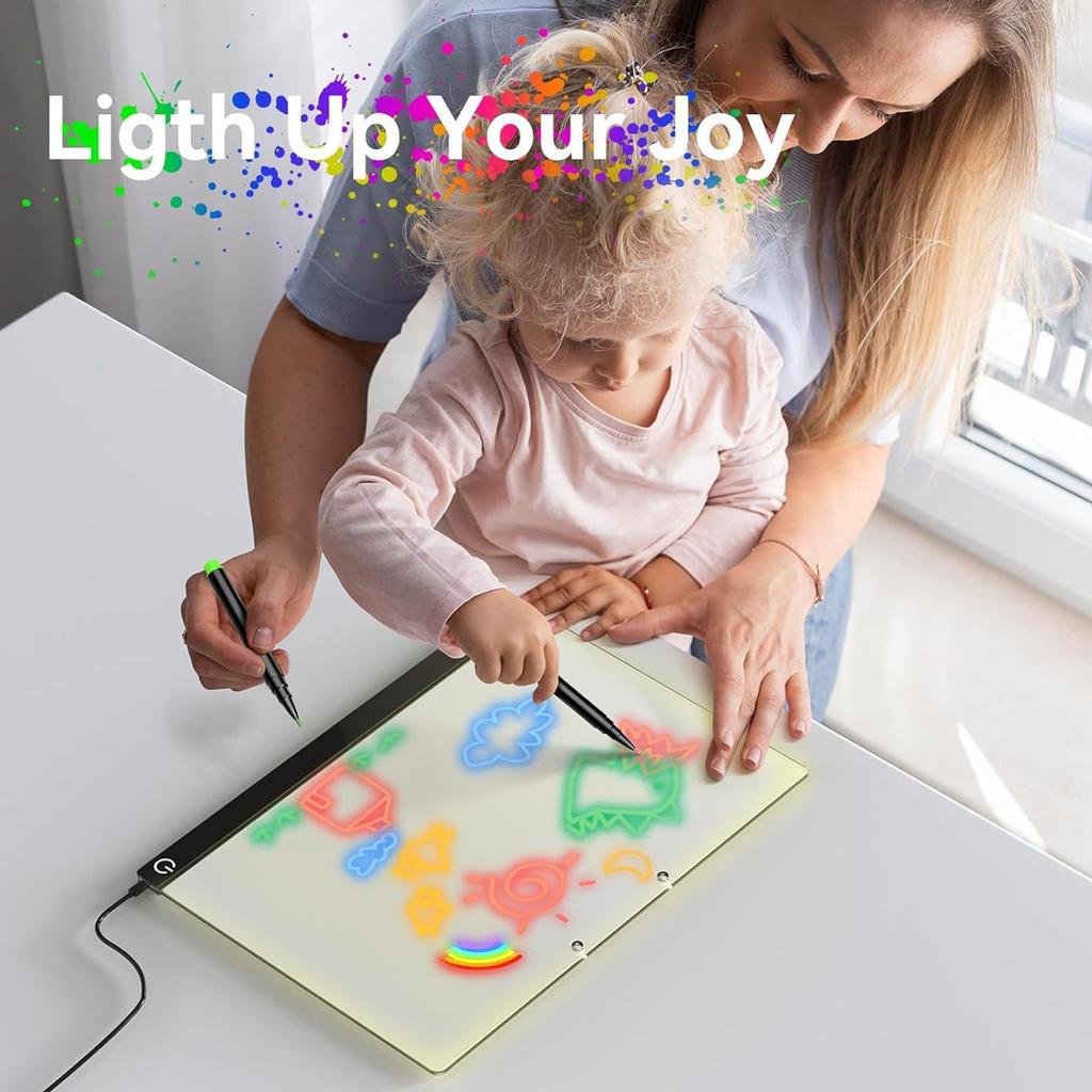 Acrylic Dry Wipe Board With Light, 6-color Neon Light Memo, LED Illuminated  Board With Bracket,1.1ml
