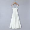 2025 Sweet Embroidered Resort Style Long Dress with French Square Neck - Retro Evening Slimming Gown
