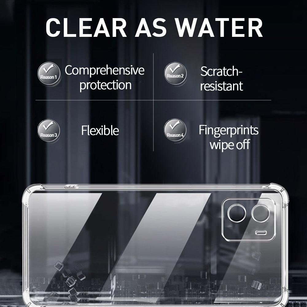 Für Vivo Y15S Y15A Y01 Fall Klar Stoßfest Airbag TPU Silikon Weiche Telefon Fall Für VIVO Y15C Y10 V2120 Schützen stoßstange Abdeckung