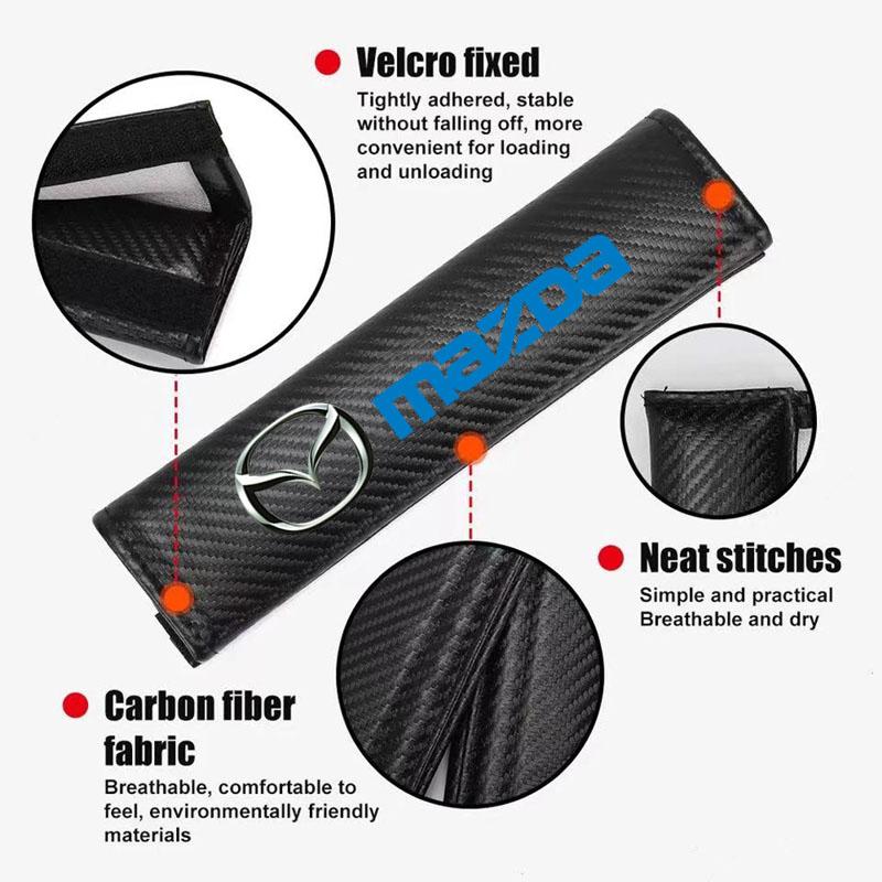 Car Seat Belt Covers Shoulder Pad Seat Belt Cushion for Mazda M3 M6 MP Skyactiv Axela Atenza Biante BT-50 CX-30 Accessories