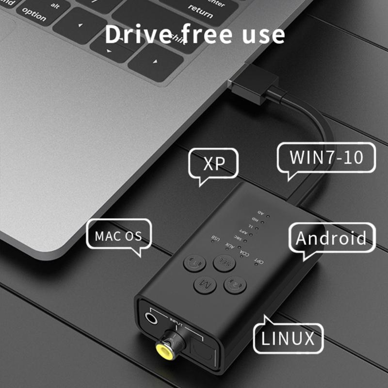 Portable -compatible5.2  Transmitter aptX LL - Adaptive USB 3.5 AUX- Optical Fiber Coaxial Music Adapter