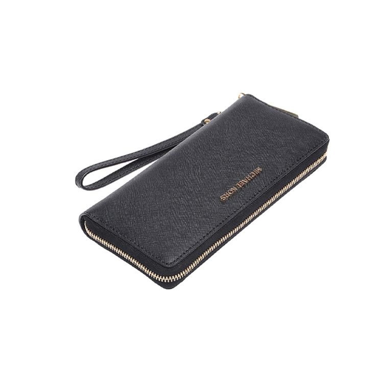 Michael Kors Long Letter Logo Wallet Leather Clutch Women wallet Black 32S5GTVE9L-BLACK