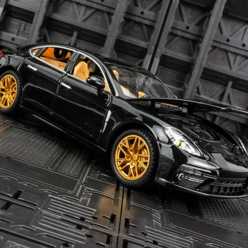 1:24 Porsche Panamera Sportovní auto Simulace Kovová slitina Tlakově litý Model auta Zvuk a světlo Zatáhni zpět Sběratelská Dětská hračka Dárky