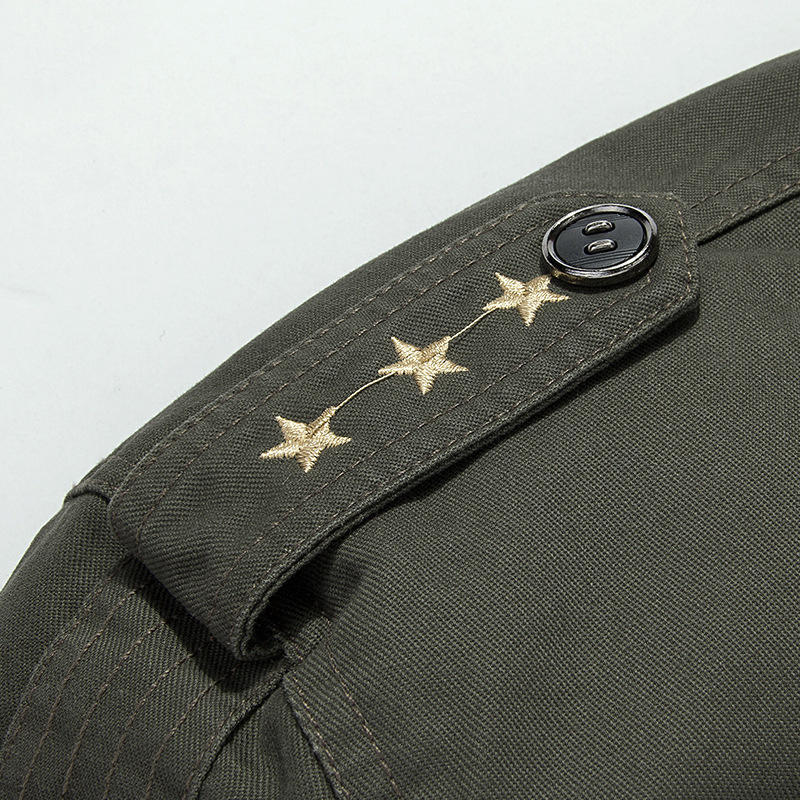 Tooling Jacket Pure Cotton Casual Plus Size Stand-up Collar Autumn and Winter Men's Jacket Loose