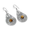 Tiger Eye Gemstone Handmade 925 Sterling Silver Jewelry Earring 1.97" SU-10132