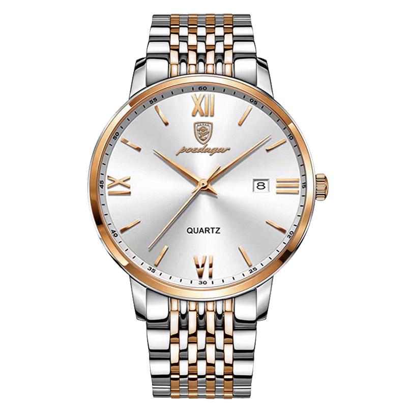 POEDAGAR Luxury Sports Men's Wristwatch Stainless Steel Waterproof Date Watch High Quality Casual Fashion Quartz Watches