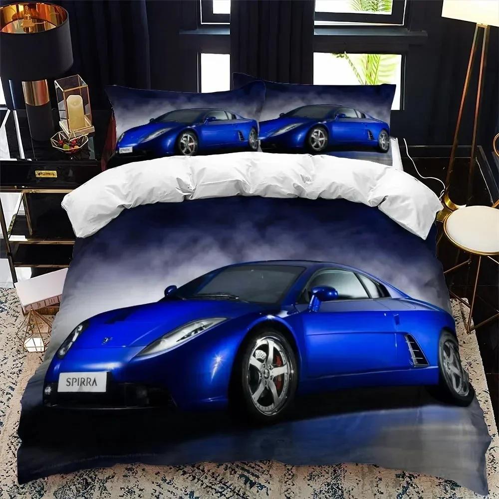 Top 3D Print Sports Car Supercar Bedding Set Boys Girls Twin Queen Size Duvet Cover Pillowcase Bed Kids Adult Home Textileextile
