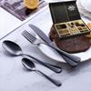 24 Pcs Food Grade Cutlery Set with Box Minimalist Light Luxury Dinner Spoon Fork Set Portable Decor Stainless Steel Tableware