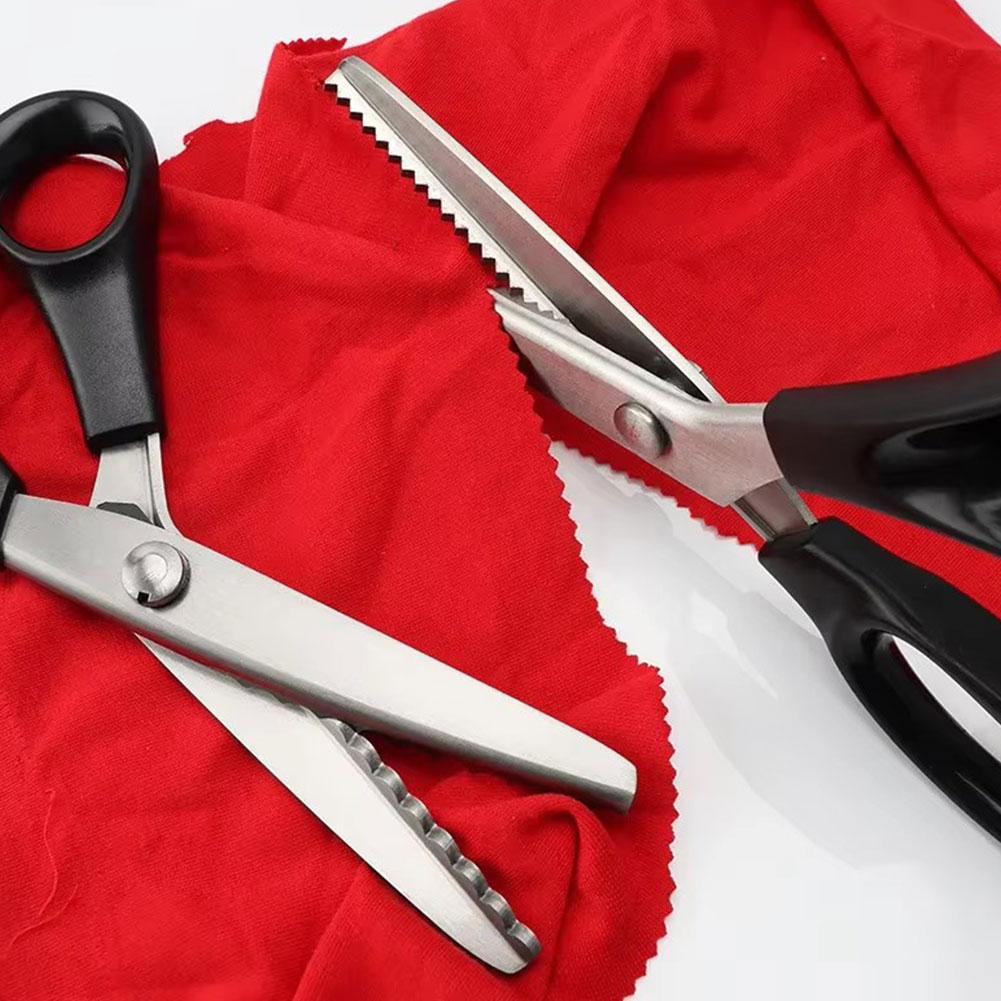 Professionelle Zackenschere Schneiderschere Zickzack-Schnitt Nähschere Kleidermacherschere Schneiderschere Schwarze Schere