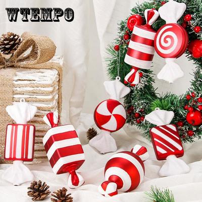 16cm Large Candy Pendant Christmas Decorations Wedding Decorations Red and White Painted Gold Party Decorations Home Decorations