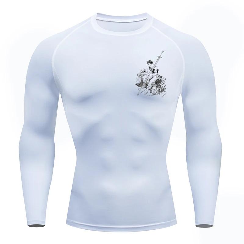 For Men Summer Athletic Compression T-Shirt Breathable Quick-Dry High-Elasticity Short Sleeve Tee with Bold Griffith Graphic Gym
