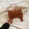 Large Capacity PU Tote Bag Soft Leather Single Shoulder Bag Fashion Vintage Underarm Bag  Lady