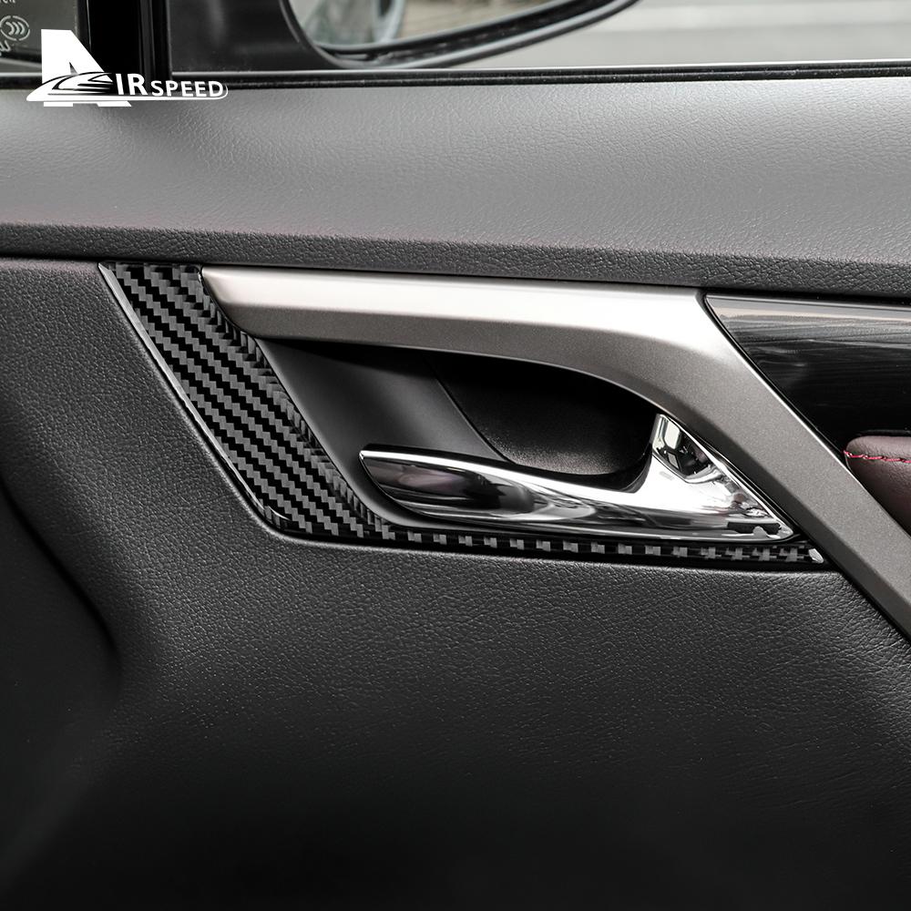 AIRSPEED Interior Trim For Lexus RX350 RXH450 2016- Car Front Door Handle Real Carbon Fiber For LHD Stickers