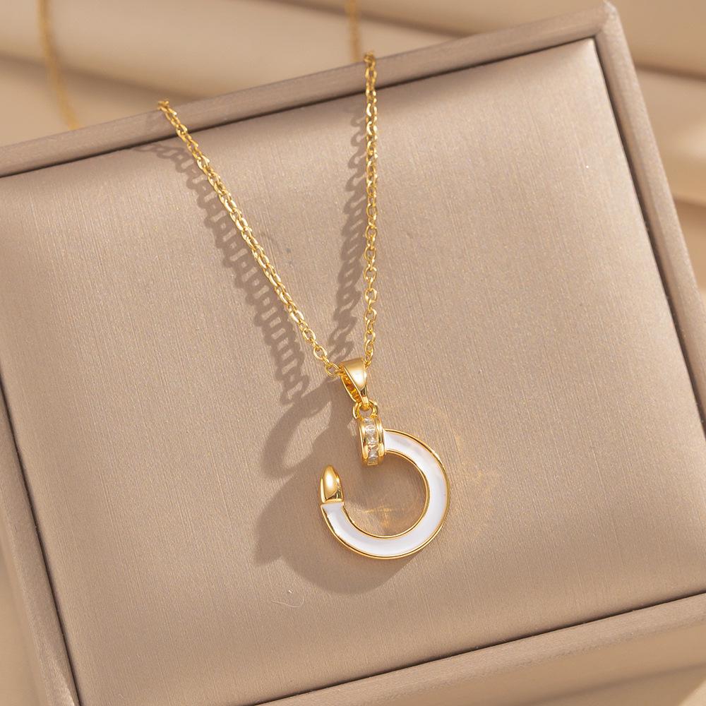 Collier Acier Titane Luxe Léger Style Coréen pour Femmes - Chaîne de Clavicule à Fermoir Anti-Décoloration.