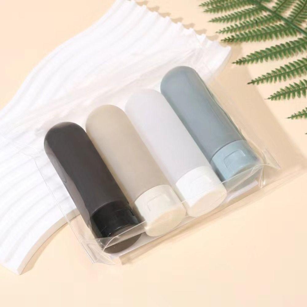 Silicone Shampoo Container BPA Free Refillable Tubes Soft 4 Pcs Travel Bottles  Trip