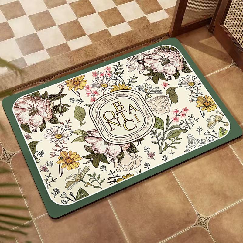 American Retro Non-Slip Diatomaceous Earth Floor Mat - Wear-Resistant Entrance and Bathroom Mat
