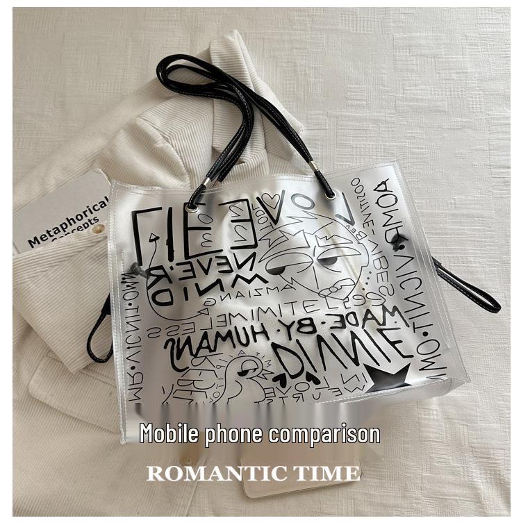 Large Capacity Transparent Jelly Bag - Chic Women's Trendy Shoulder Bag with Stylish Design