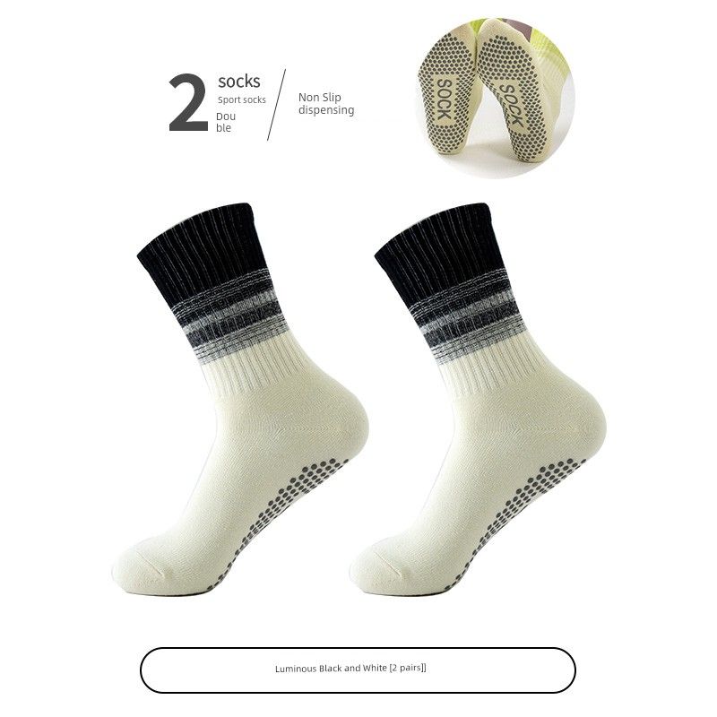 

Носки для йоги Нескользящие Профессиональные Женские Фитнес Танцевальные Колготки Аэробика Гольфы Труба Пилатес Носки Чулки Градиентный Цвет Спортивные Носки Luminous Black and White [2 pairs]]