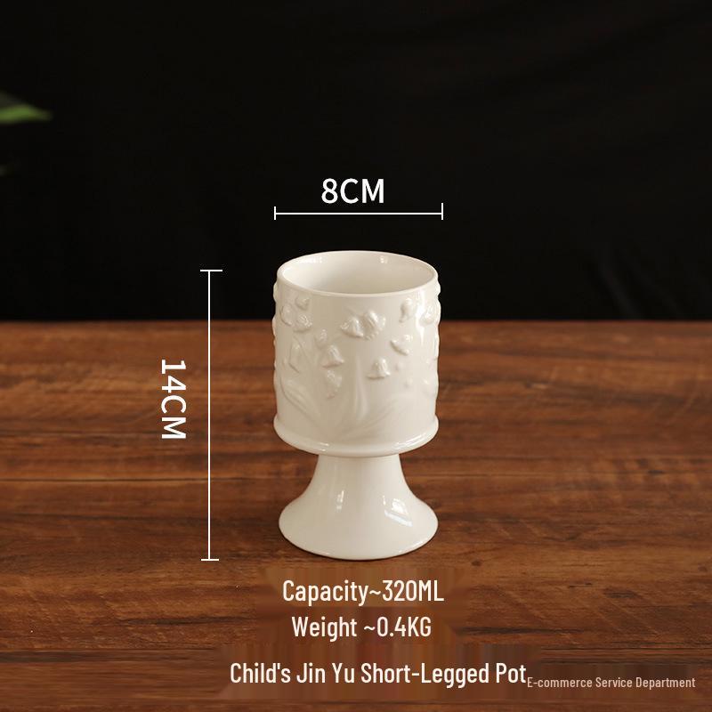 European Ceramic Storage Jar with Lid for Tea, Coffee, Sugar, or Jewelry - High-Footed Sealed Display Piece.