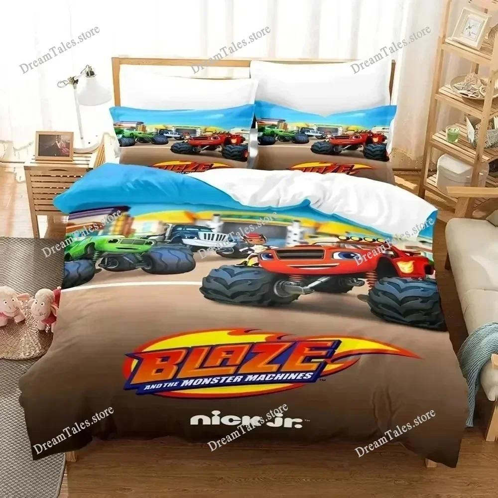 3D Print Duvet Cover Blaze N Monster Pattern Quilt Covers for Children Single Twin Queen King Bedding Set Home Textile