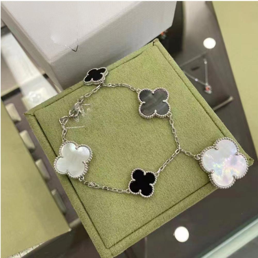 High Version New Fashion All-match 6 Flower Irregular Lucky Clover Bracelet Female Light Luxury Fashion Beautiful Four-leaf Clover Bracelet