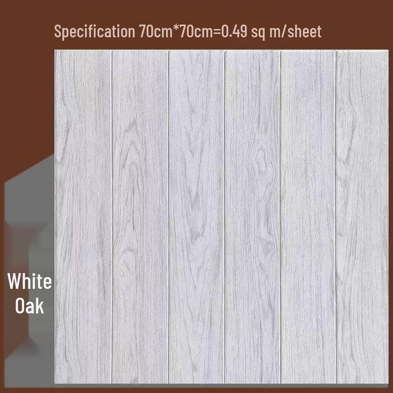 3D Wood Grain Self-Adhesive Wall Stickers: Soft, Anti-Collision Wallpaper for Bedroom Decor