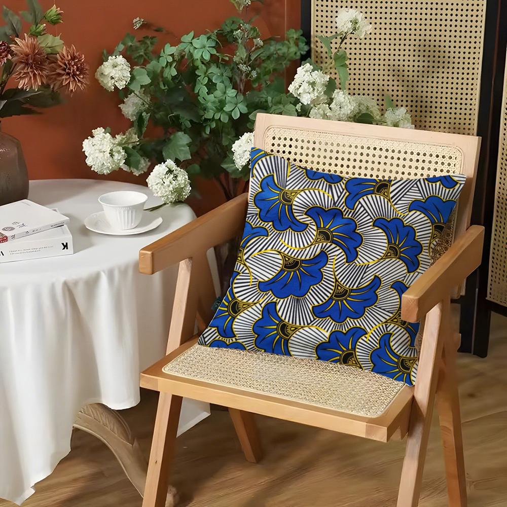 

African Style Print Cushion Cover Silky Short Plush Invisible Zipper Dustproof Sofa Pillow Case for Home Decor 30x30cm