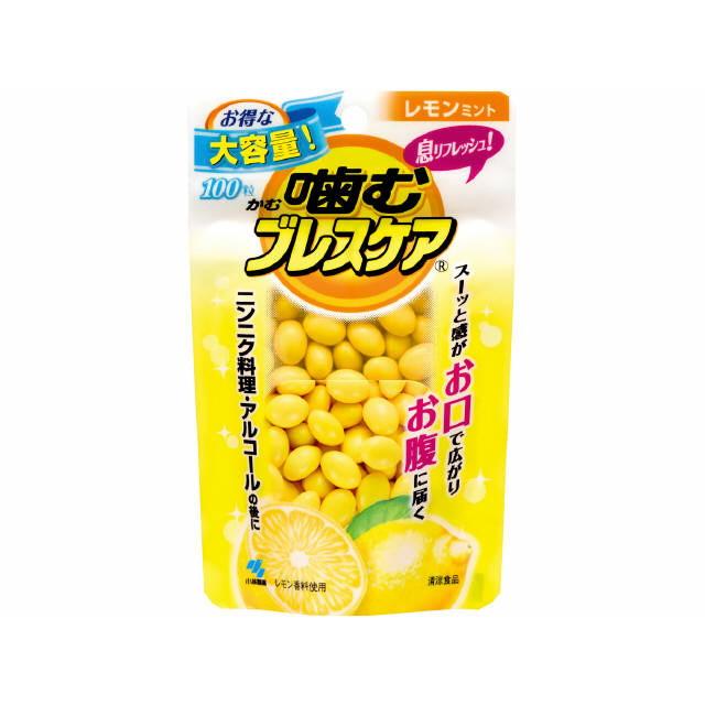 3 5 piece set bulk purchase Kobayashi Pharmaceutical Chewing Breath Care Lemon Mint Pouch Large Capacity 100 tablets