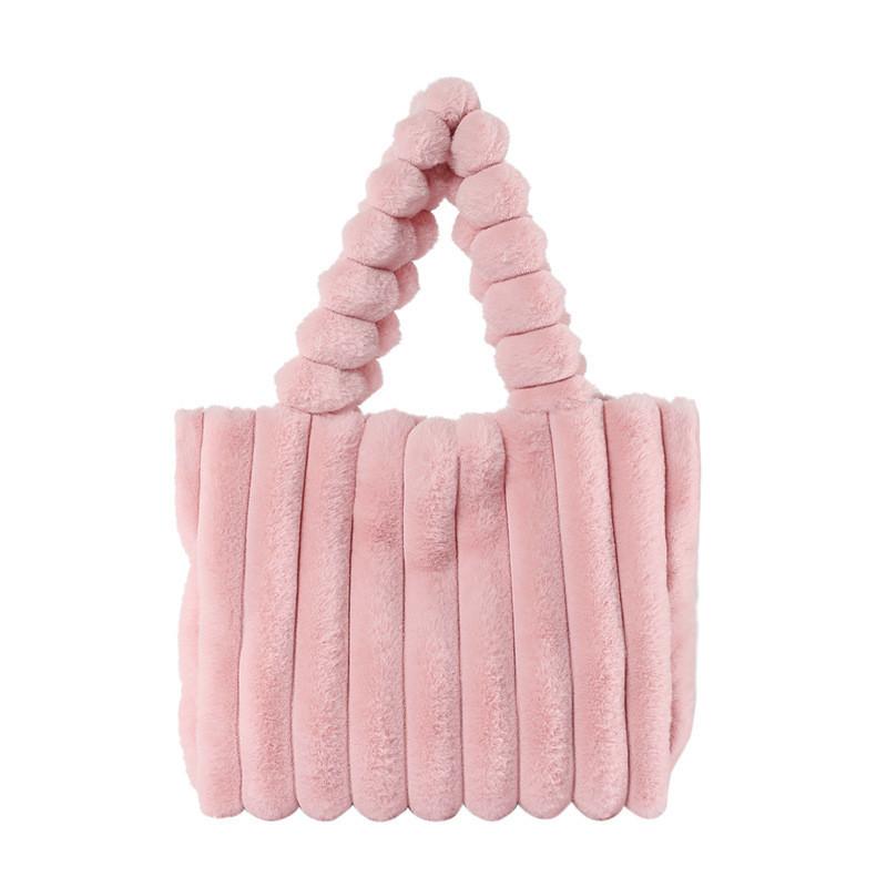Stylish Soft Plush Tote Bag For Women 2023 Winter With Large Capacity And Trendy Design