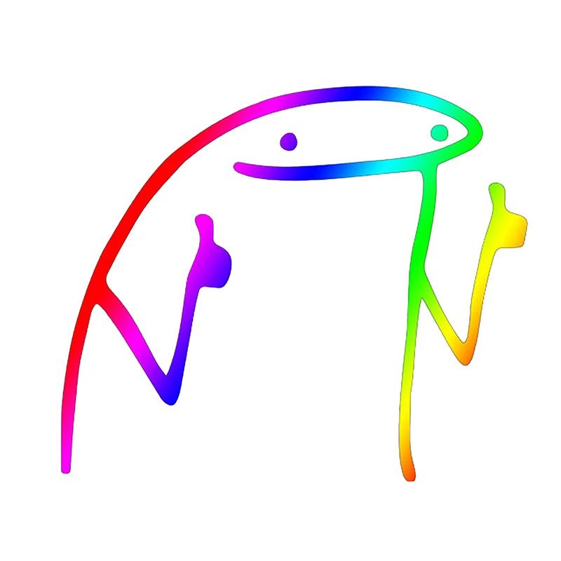 Стикмен Большой палец Вверх Наклейка на Автомобиль Автомобильная Вырубная Виниловая Наклейка Декор Автомобиля Графика на Бампер Окно разноцветный