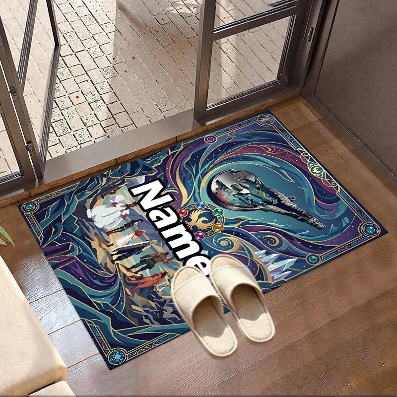 Benutzerdefinierter Name Personalisierter Final Fantasy Druck Teppich, Vielseitiger Heimdekor Teppich, für Spielzimmer, Wohnung, Balkon, Eingangsbereich, Flur Geschenk