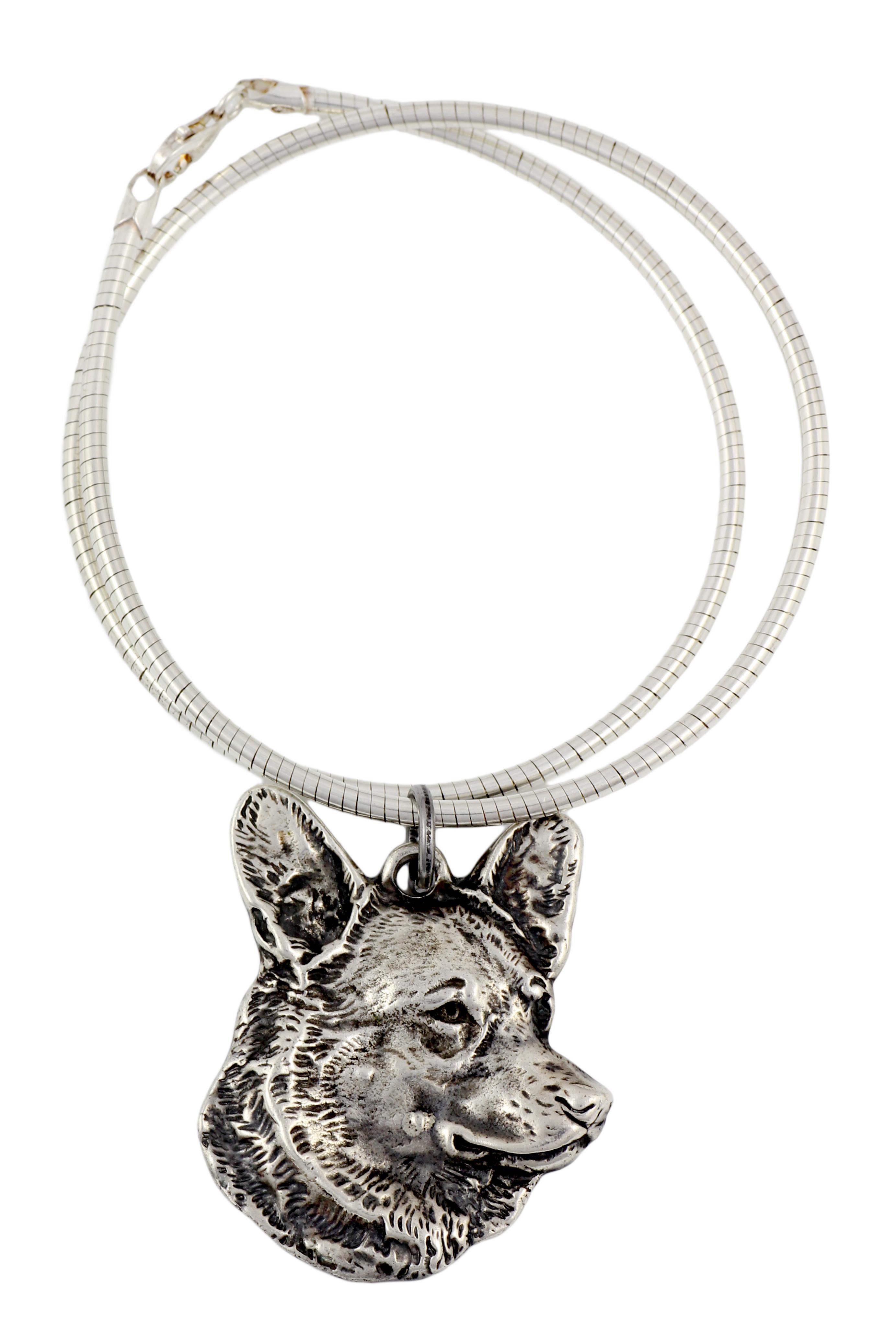 

Cardigan Welsh Corgi - Dog necklace, unique jewellery for the dog fan, unique adder pendant by Art-Dog brand срібний