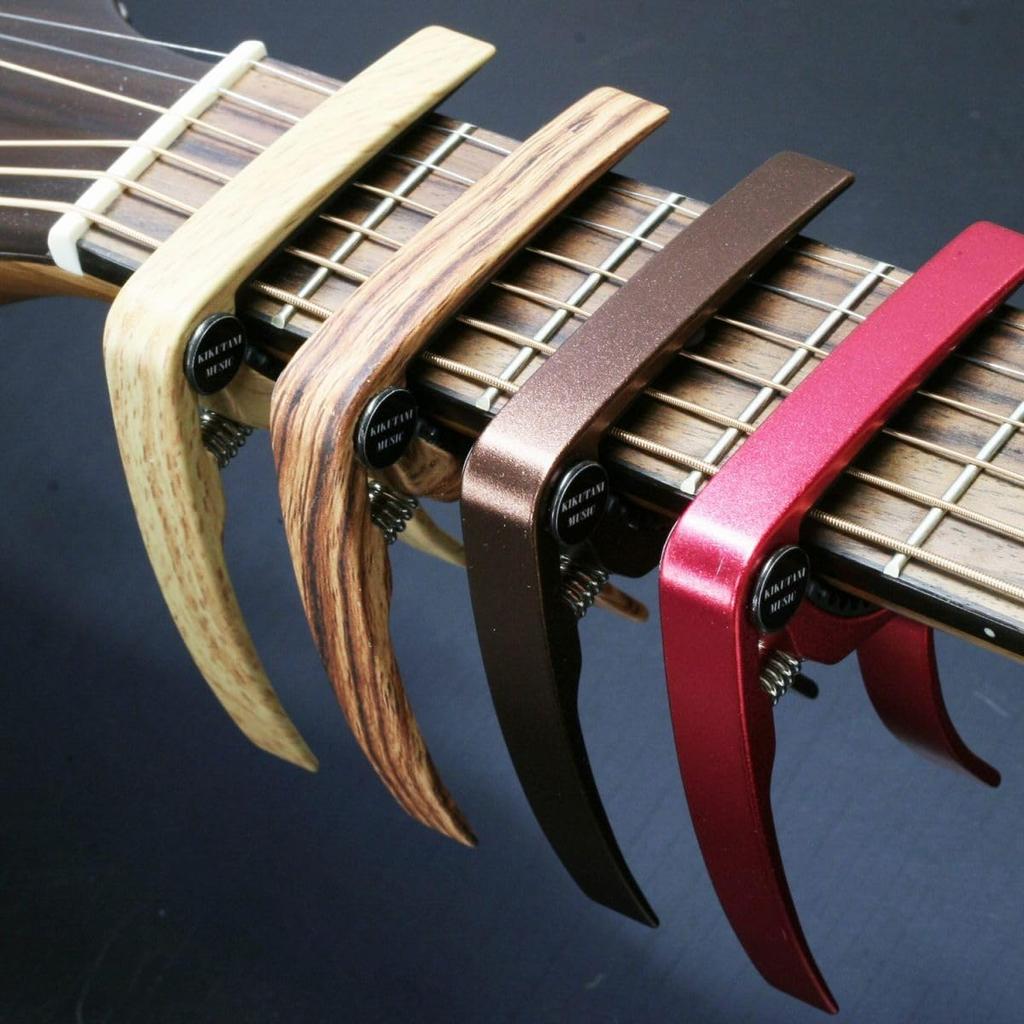 Kikutani Lightweight Capo for Acoustic and Electric Walnut WAL One-Touch Guitars, Finish, GC-10