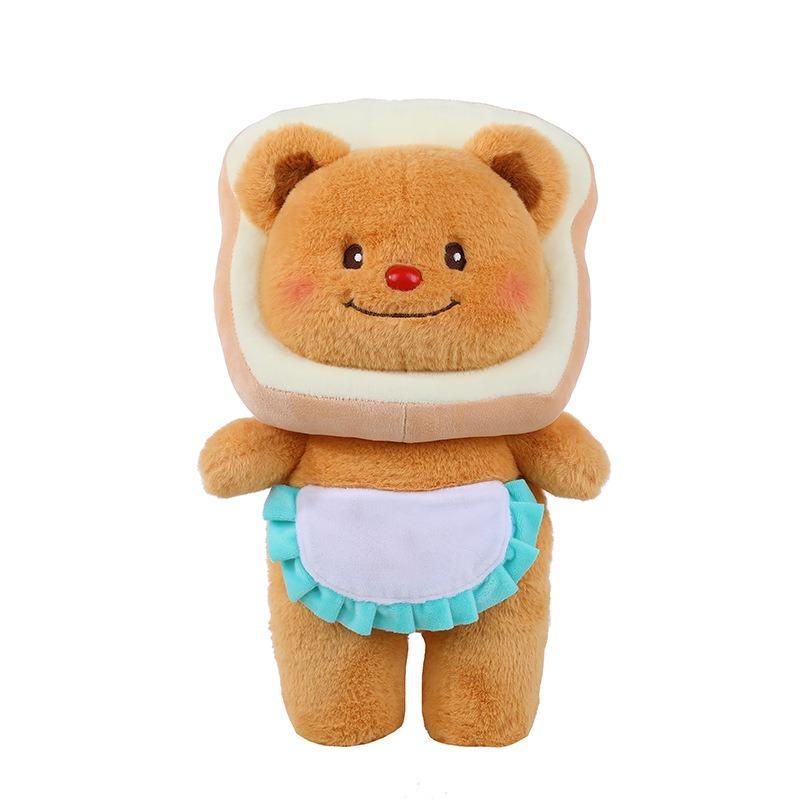 

Cute Bread Butter Toast Plush Detachable Bear Doll 40cm 0.8kg коричневый