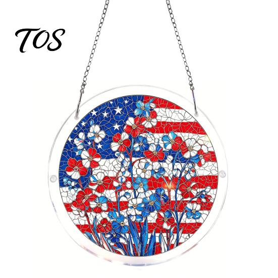 Non Fragile Glass Alternative 7.48 Inch Circular DIY Puzzle Suncatcher, Acrylic Stained Style Window Hanging Ornament, Crafts for Adults Waterproof