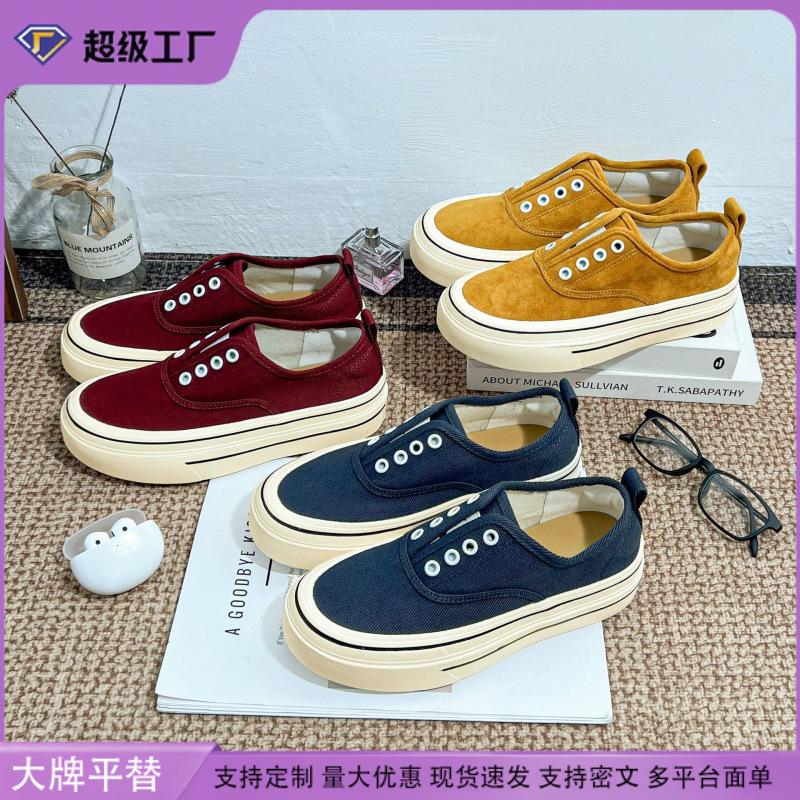 Summer new platform casual shoes women wear versatile flat shoes women's senior sense college style retro casual shoes