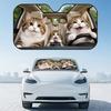 Cute The cat is driving Sun Visor Foldable Aluminum Foil Car Windshield Sun Shade - UV Protection Heat Insulation VisorWindshield Sunshades 1