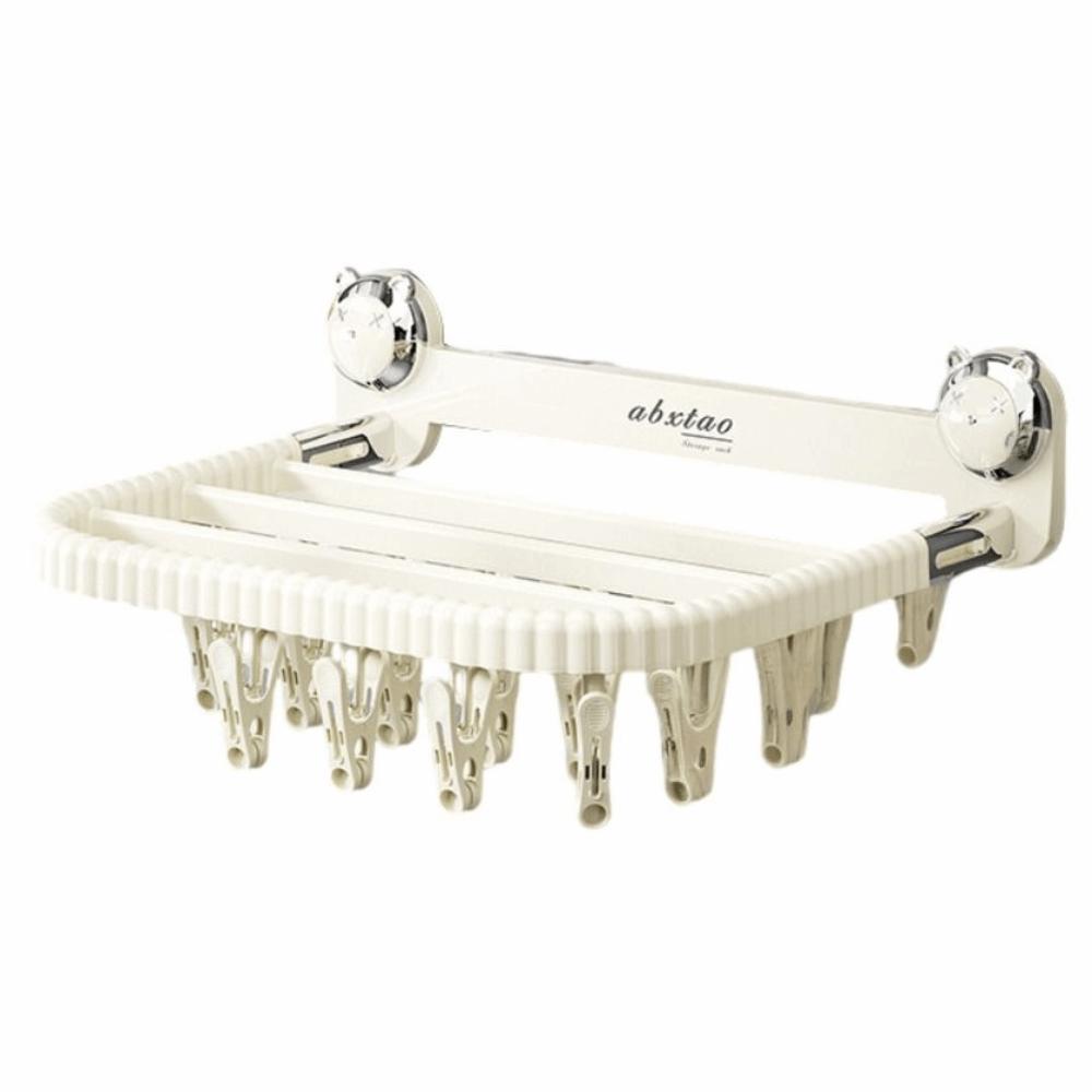 Faltbarer Saugnapf-Trockenständer Rotierender Babykleidung-Trockenständer Hängender Kleiderständer Badezimmer