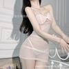 Domila Sexy Pajamas, Sexy Mesh See-through Outfit, Temptation Suspender Nightdress Set, Private Hot Hip Skirt